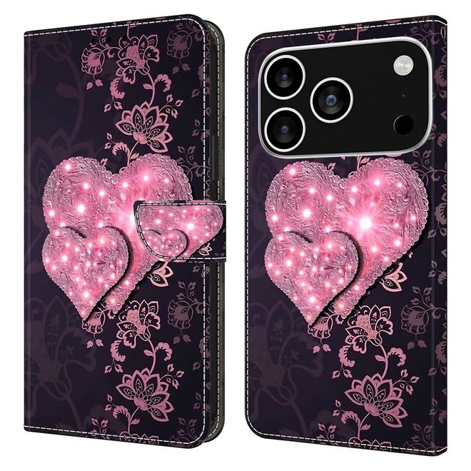 iPhone 17 Pro Handy Hülle - Leder Bookcover Image Series - Herze