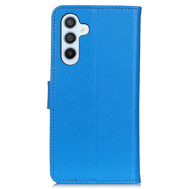 Samsung Galaxy S25 FE Handy Hülle - Litchi Leder Bookcover Series - blau