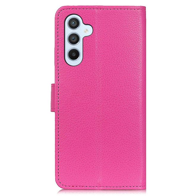 Samsung Galaxy S25 FE Handy Hülle - Litchi Leder Bookcover Series - pink