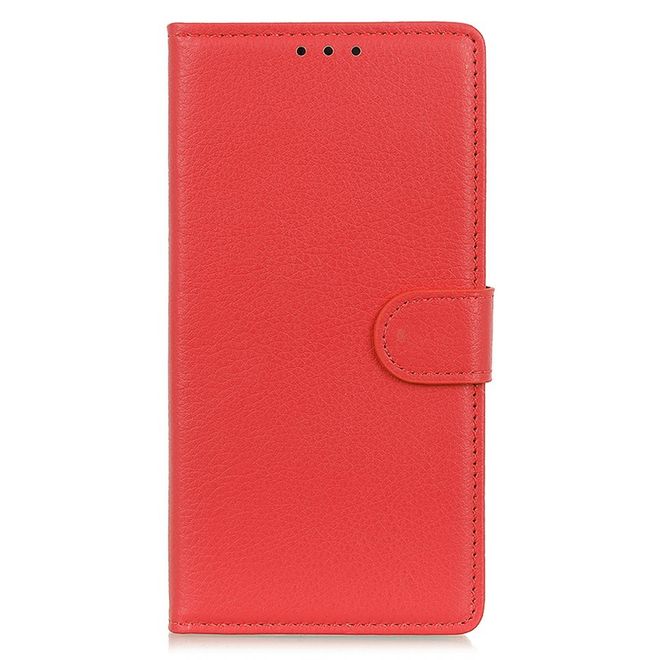 Samsung Galaxy S25 FE Handy Hülle - Litchi Leder Bookcover Series - rot