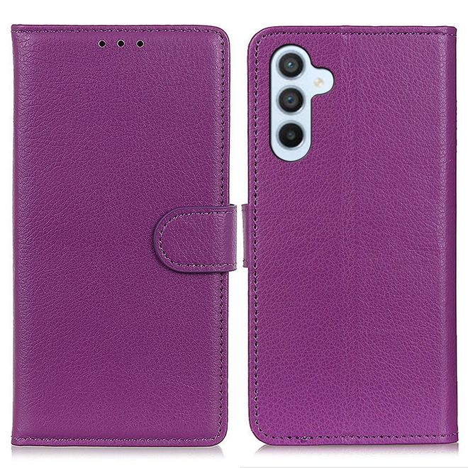 Samsung Galaxy S25 FE Handy Hülle - Litchi Leder Bookcover Series - purpur