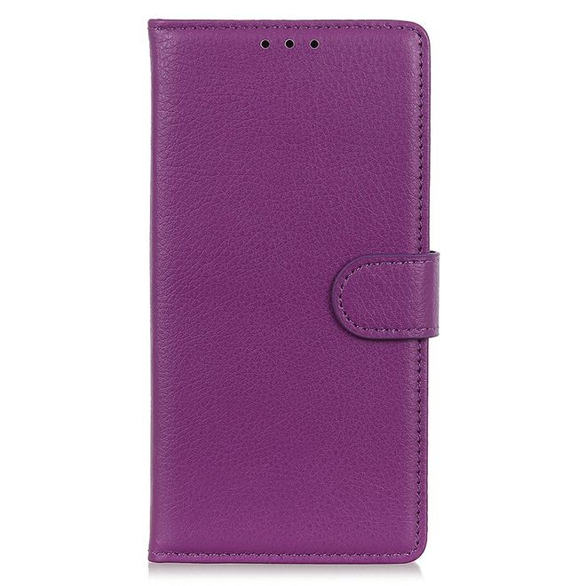 Samsung Galaxy S25 FE Handy Hülle - Litchi Leder Bookcover Series - purpur