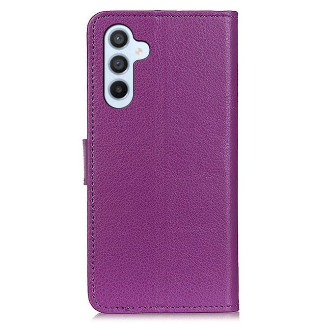 Samsung Galaxy S25 FE Handy Hülle - Litchi Leder Bookcover Series - purpur