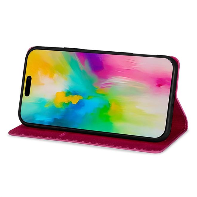 iPhone Air Handy Hülle - Glitzer Leder Bookcover - PU Leather Bling Series - pink