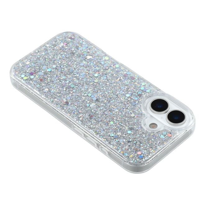 iPhone 17 Handy Hülle - Glitzer TPU Softcase Series - silber