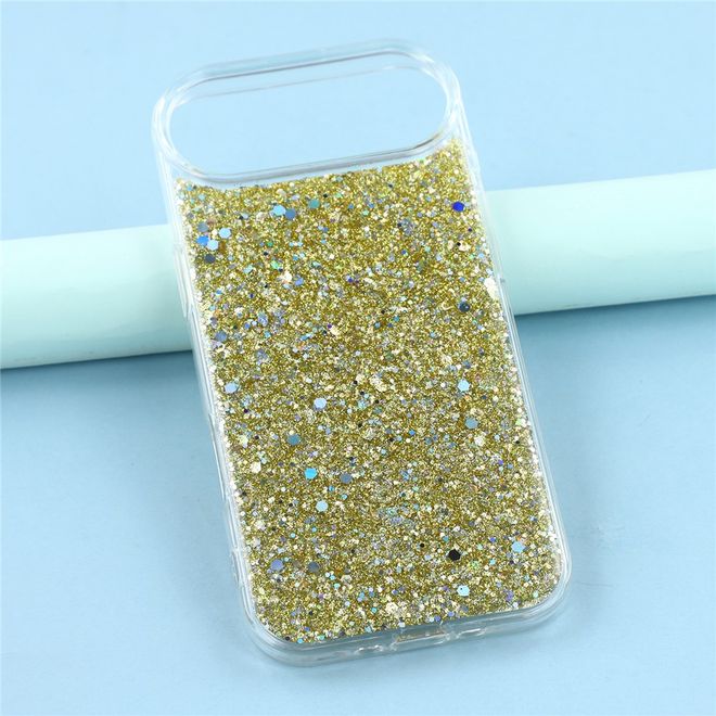 iPhone Air Handy Hülle - Glitzer TPU Softcase Series - gold