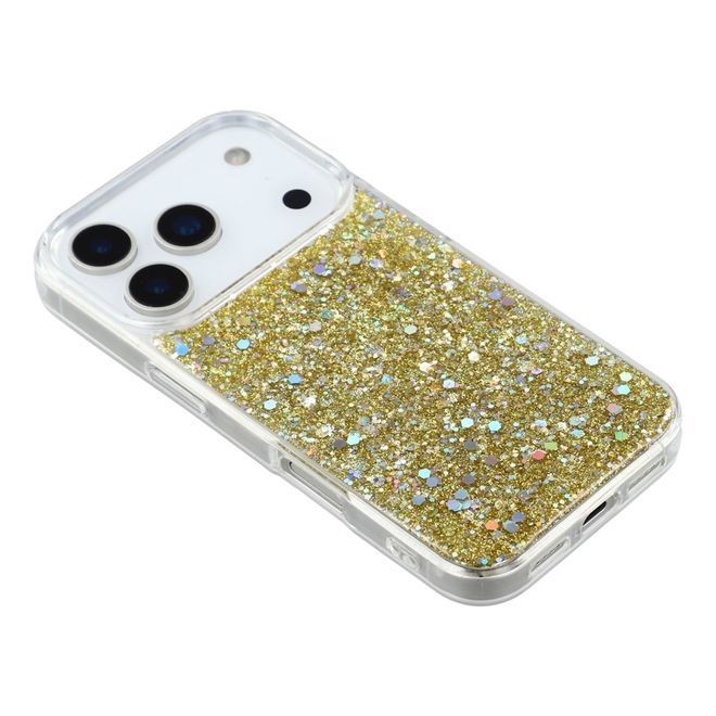 iPhone 17 Pro Handy Hülle - Glitzer TPU Softcase Series - gold