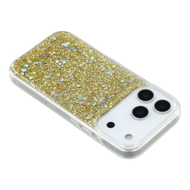 iPhone 17 Pro Handy Hülle - Glitzer TPU Softcase Series - gold