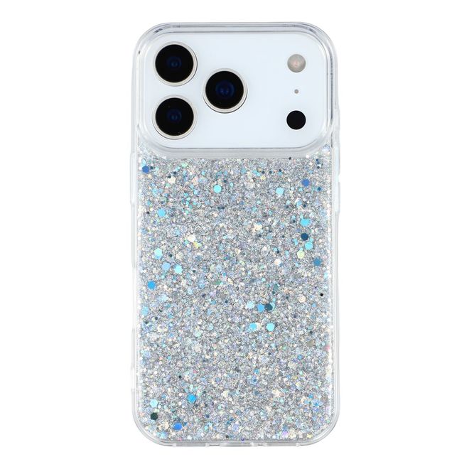 iPhone 17 Pro Handy Hülle - Glitzer TPU Softcase Series - silber