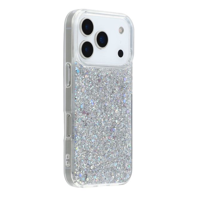 iPhone 17 Pro Max Handy Hülle - Glitzer TPU Softcase Series - silber