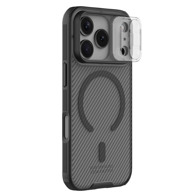 Nillkin - iPhone 17 Pro Hülle - Kunststoff Hardcase - CamShield Pro MagSafe Series - transparent/schwarz