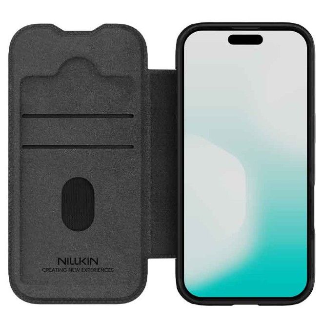 Nillkin - iPhone 17 Hülle - Leder Book Case - Qin Pro Series - schwarz