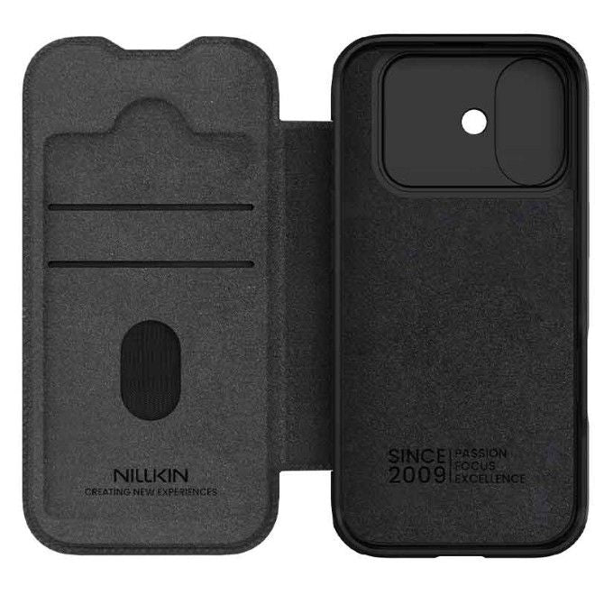 Nillkin - iPhone 17 Hülle - Leder Book Case - Qin Pro Series - schwarz