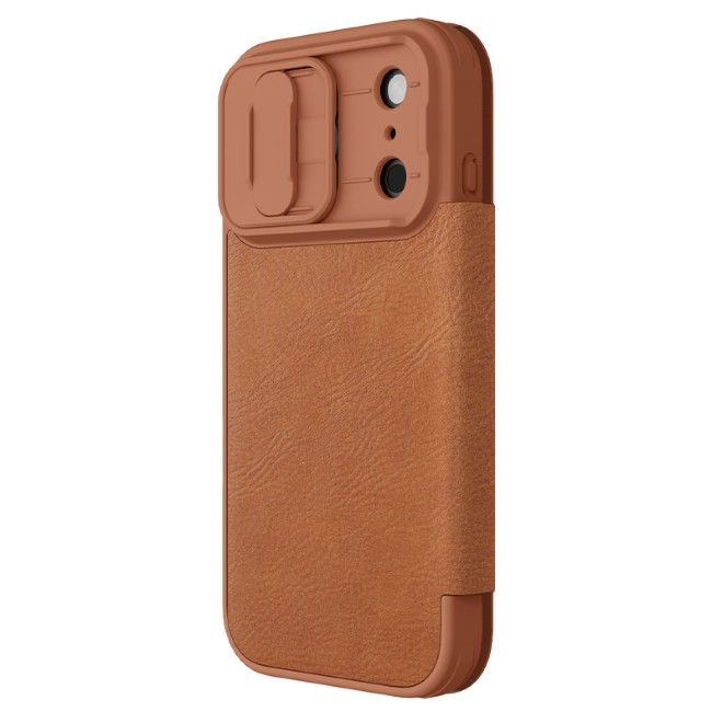 Nillkin - iPhone 17 Pro Hülle - Leder Book Case - Qin Pro Series - braun