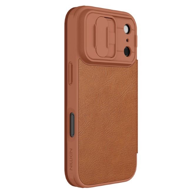 Nillkin - iPhone 17 Pro Hülle - Leder Book Case - Qin Pro Series - braun