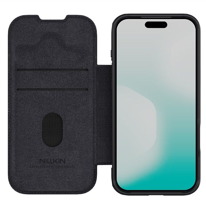 Nillkin - iPhone 17 Pro Max Hülle - Leder Book Case - Qin Pro Series - schwarz