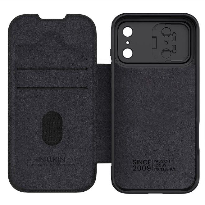 Nillkin - iPhone 17 Pro Max Hülle - Leder Book Case - Qin Pro Series - schwarz