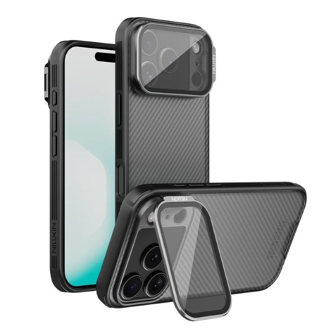 Nillkin - iPhone 17 Pro Hülle - Kunststoff Hardcase - Camshield Prop Series - transparent/schwarz
