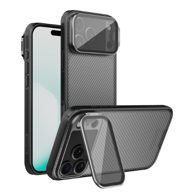 Nillkin - iPhone 17 Pro Max Hülle - Kunststoff Hardcase - Camshield Prop Series - transparent/schwarz