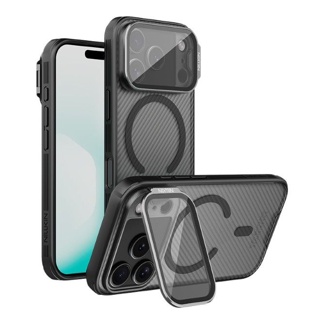 Nillkin - iPhone 17 Pro Hülle - Kunststoff Hardcase - Camshield Prop Magnetic Series - transparent/schwarz