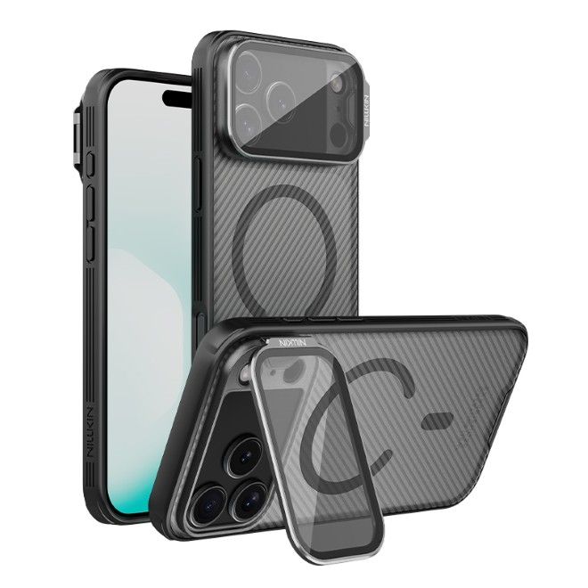 Nillkin - iPhone 17 Pro Max Hülle - Kunststoff Hardcase - Camshield Prop Magnetic Series - transparent/schwarz