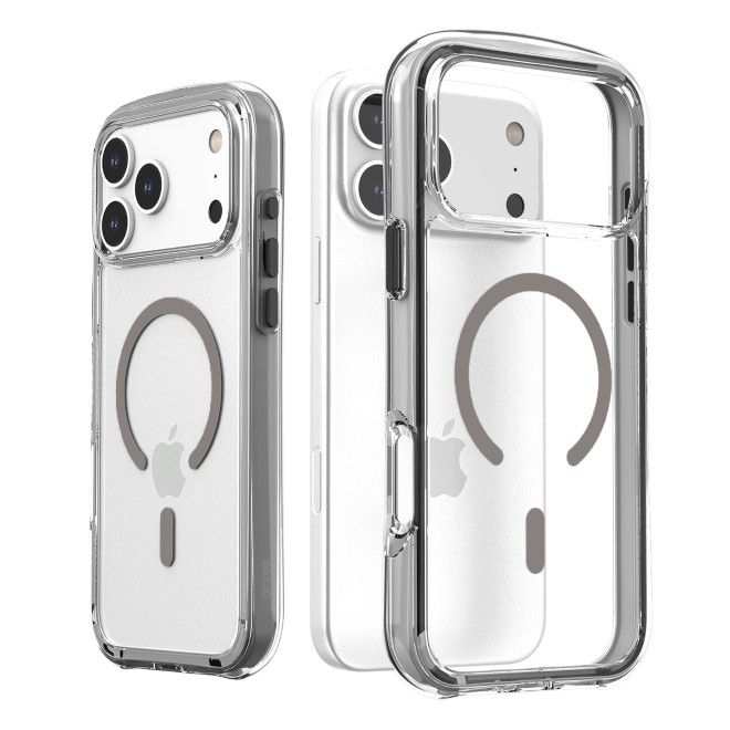Araree - iPhone 17 Pro Max Hülle - Case aus TPU und PC - MagSafe kompatibel - Duple M Air Series - hellgrau