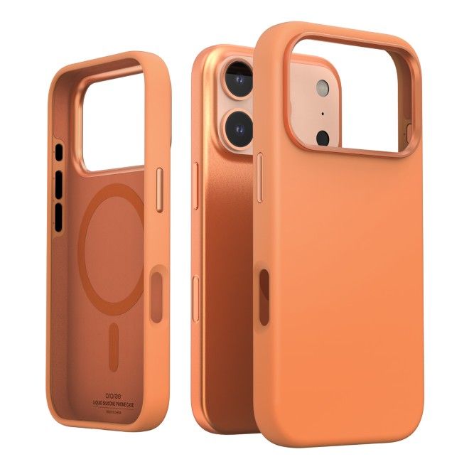 Araree - iPhone 17 Pro Hülle - Silikon Softcase - MagSafe kompatibel - Typo Skin M Series - orange