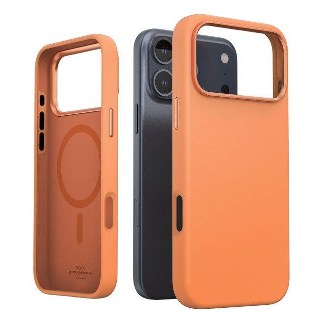 Araree - iPhone 17 Pro Max Hülle - Silikon Softcase - MagSafe kompatibel - Typo Skin M Series - orange