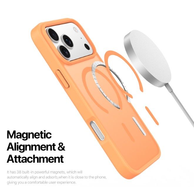 Dux Ducis - iPhone 17 Pro Max Hülle - TPU und PC Hardcase - MagSafe kompatibel - Yind Open Ring Series - orange