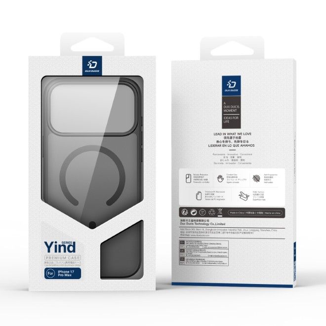 Dux Ducis - iPhone 17 Pro Max Hülle - TPU und PC Hardcase - MagSafe kompatibel - Yind Open Ring Series - schwarz