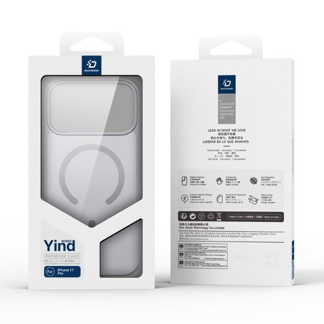 Dux Ducis - iPhone 17 Pro Hülle - TPU und PC Hardcase - MagSafe kompatibel - Yind Open Ring Series - grau