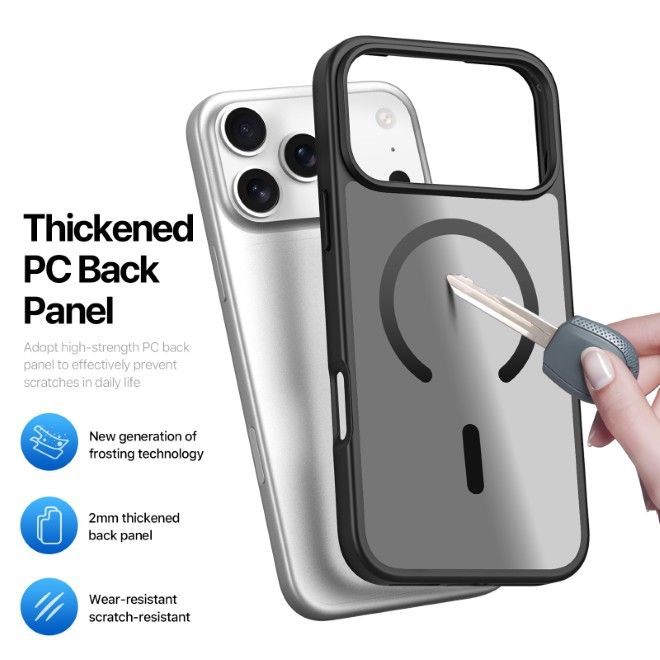 Dux Ducis - iPhone 17 Pro Hülle - TPU und PC Hardcase - MagSafe kompatibel - Yind Open Ring Series - schwarz