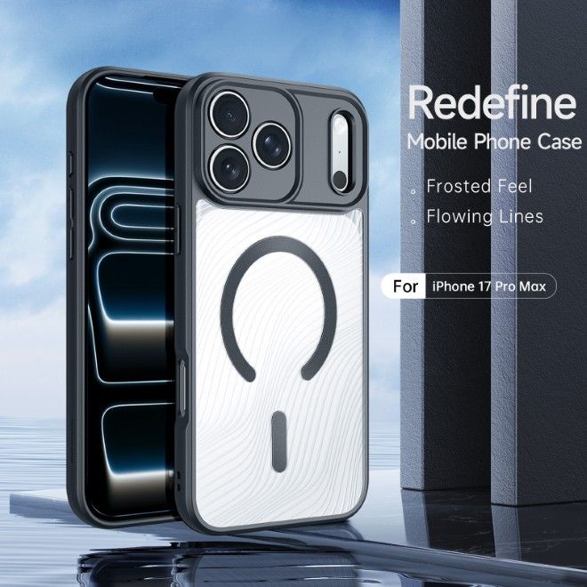 Dux Ducis - iPhone 17 Pro Max Hülle - Hardcase - MagSafe - Aimo Mag Open Ring Series - schwarz