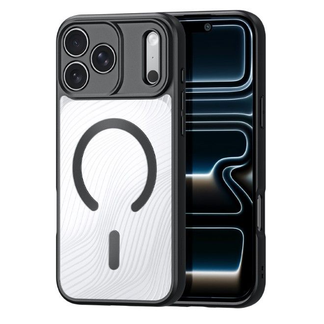 Dux Ducis - iPhone 17 Pro Hülle - Hardcase - MagSafe - Aimo Mag Open Ring Series - schwarz