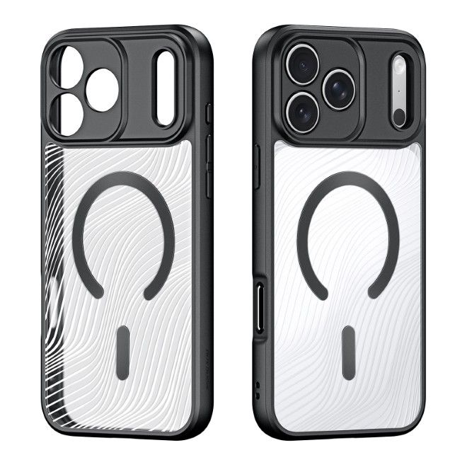 Dux Ducis - iPhone 17 Pro Hülle - Hardcase - MagSafe - Aimo Mag Open Ring Series - schwarz