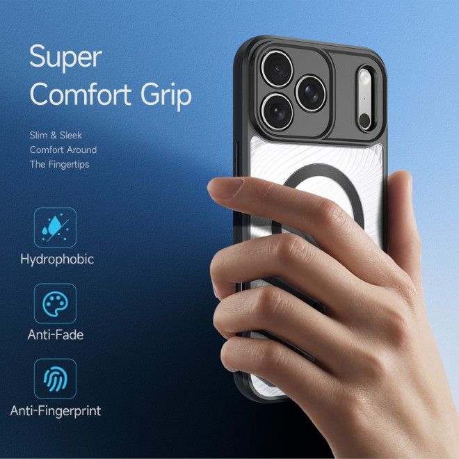 Dux Ducis - iPhone 17 Pro Hülle - Hardcase - MagSafe - Aimo Mag Open Ring Series - schwarz