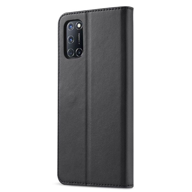 Oppo A54 5G / A74 5G Handy Hülle - Classic II Leder Bookcover Series - schwarz