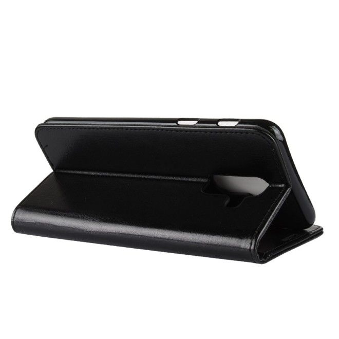 Samsung Galaxy A6+ (2018) Handyhülle - Crazy Horse Leder Bookcover Series - schwarz