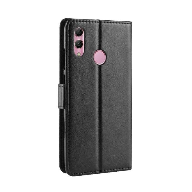 Huawei P Smart (2019) / Honor 10 Lite Handyhülle - Crazy Horse Leder Bookcover Series - schwarz