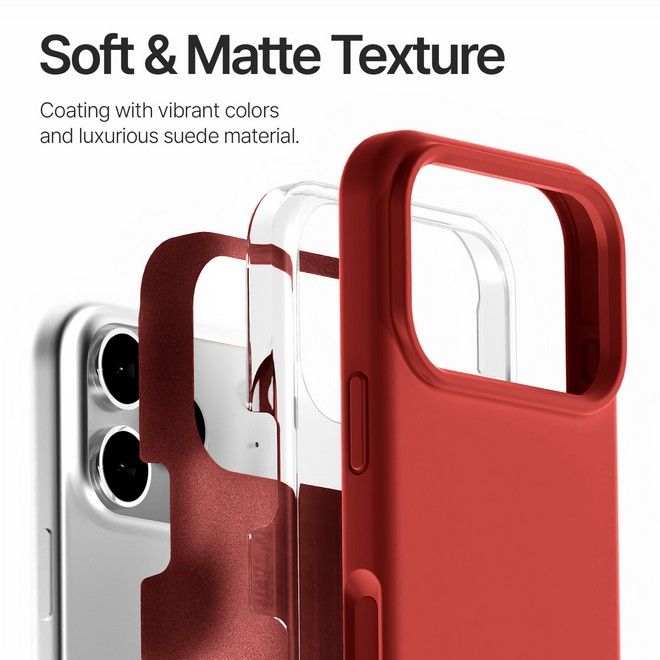 Goospery – iPhone 17 Pro Hülle – Pure MagSafe Silicone Case Series – rot