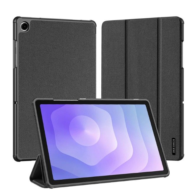 Dux Ducis - Samsung Galaxy Tab A11+ / A9+ Hülle - Leder Smart Flip Case - Domo Series - schwarz