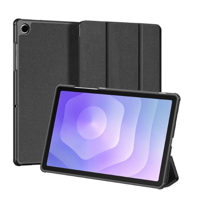 Dux Ducis - Samsung Galaxy Tab A11+ / A9+ Hülle - Leder Smart Flip Case - Domo Series - schwarz
