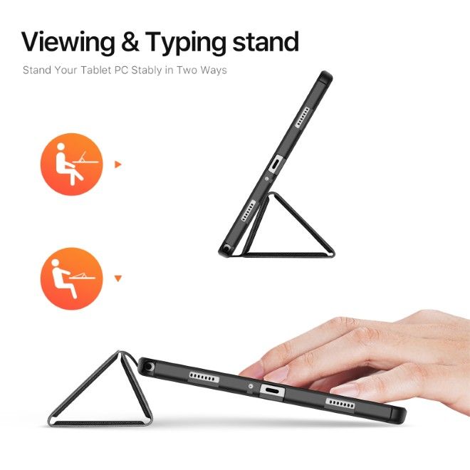 Dux Ducis - Samsung Galaxy Tab A11+ / A9+ Hülle - Leder Smart Flip Case - Domo Series - schwarz