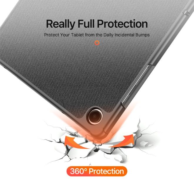 Dux Ducis - Samsung Galaxy Tab A11+ / A9+ Hülle - Leder Smart Flip Case - Domo Series - schwarz