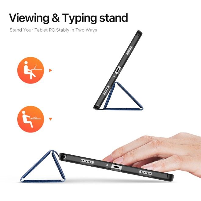 Dux Ducis - Samsung Galaxy Tab A11+ / A9+ Hülle - Leder Smart Flip Case - Domo Series - blau