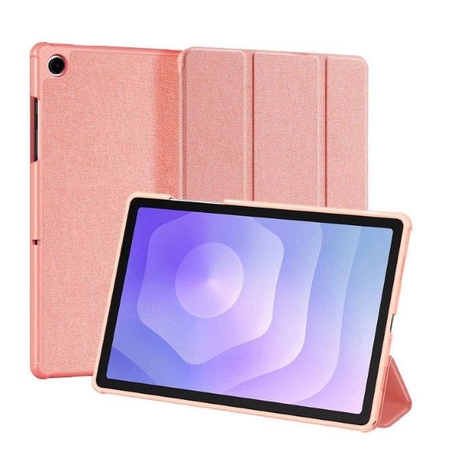Dux Ducis - Samsung Galaxy Tab A11+ / A9+ Hülle - Leder Smart Flip Case - Domo Series - pink