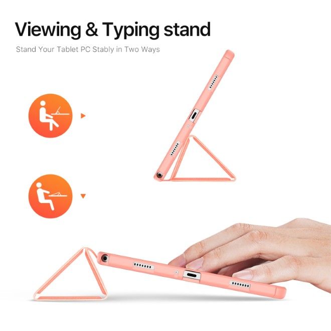 Dux Ducis - Samsung Galaxy Tab A11+ / A9+ Hülle - Leder Smart Flip Case - Domo Series - pink