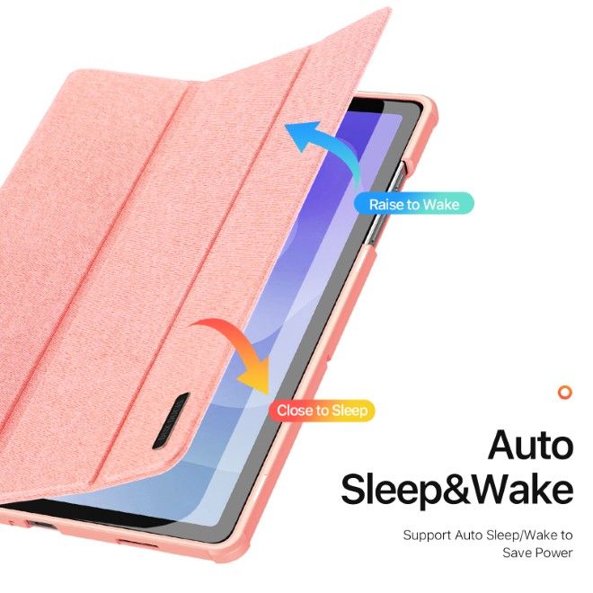 Dux Ducis - Samsung Galaxy Tab A11+ / A9+ Hülle - Leder Smart Flip Case - Domo Series - pink