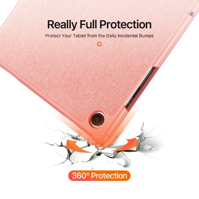Dux Ducis - Samsung Galaxy Tab A11+ / A9+ Hülle - Leder Smart Flip Case - Domo Series - pink