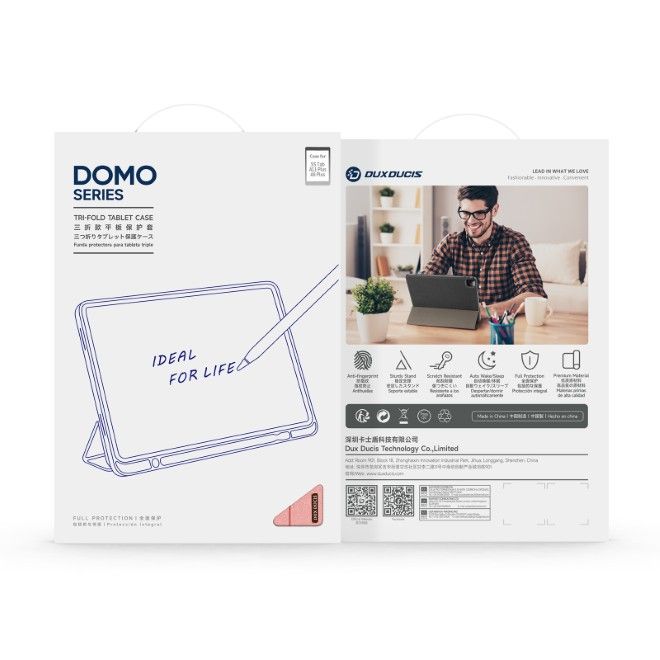 Dux Ducis - Samsung Galaxy Tab A11+ / A9+ Hülle - Leder Smart Flip Case - Domo Series - pink